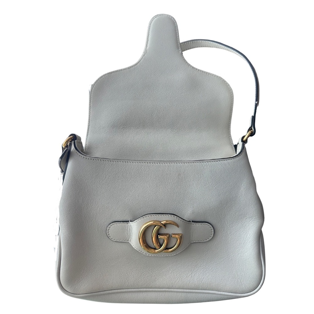 Gucci Ivory Crossbody Messenger Bag with Iconic GG Gold Hardware W/ COA - Picture 4 of 12